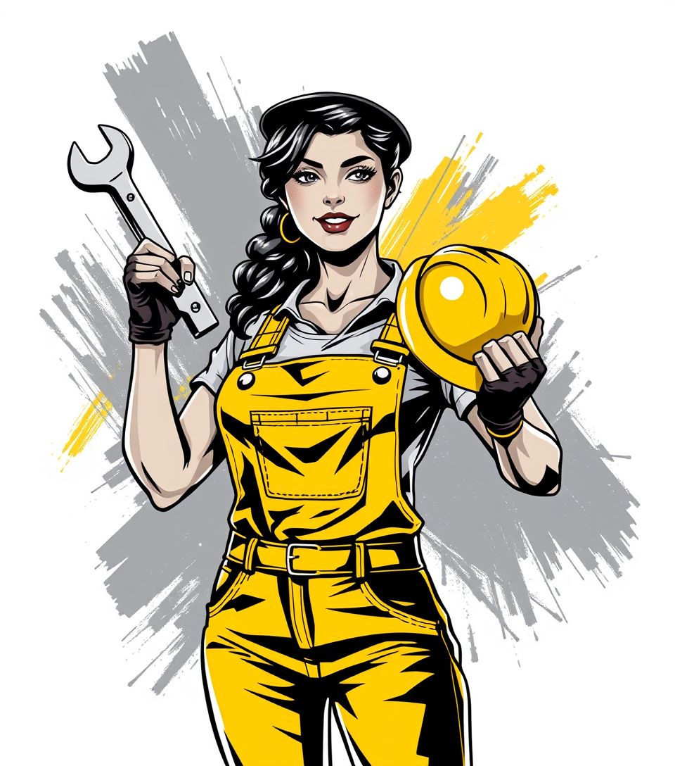 Powerful woman handywoman